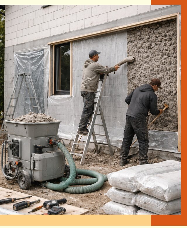 Утепление дома из газобетона эковатой в Брянске от 4838 руб./м2 | ТепломастерБнк