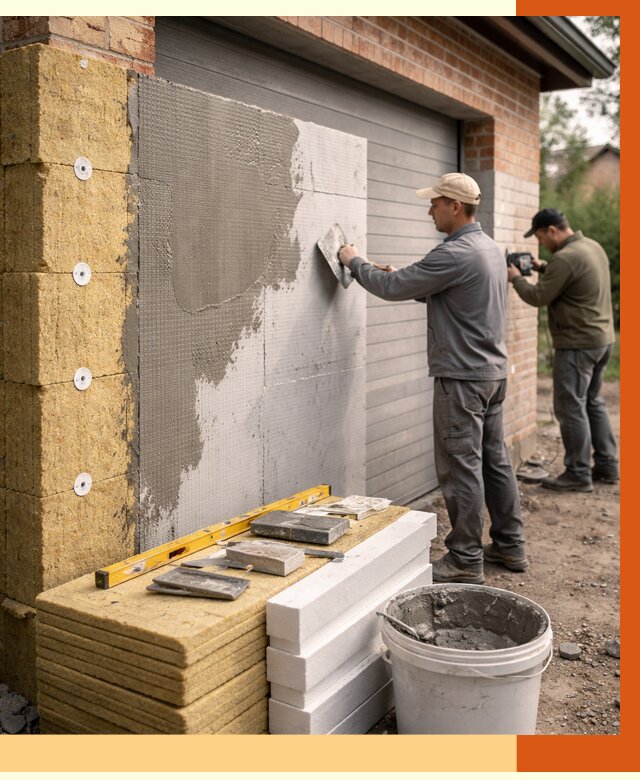 Утепление гаража снаружи в Брянске от 4515 руб. за м2 — наружное утепление под ключ | ТепломастерБнк