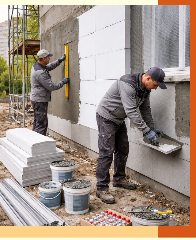 Утепление фасада и стен снаружи в Брянске от 4515 руб. | ТепломастерБнк